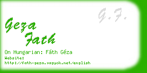 geza fath business card