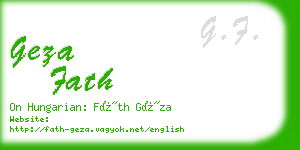 geza fath business card